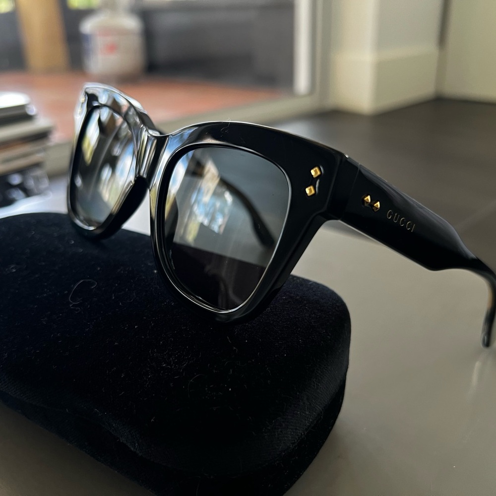 Gucci Black Sunglasses with Gold Details